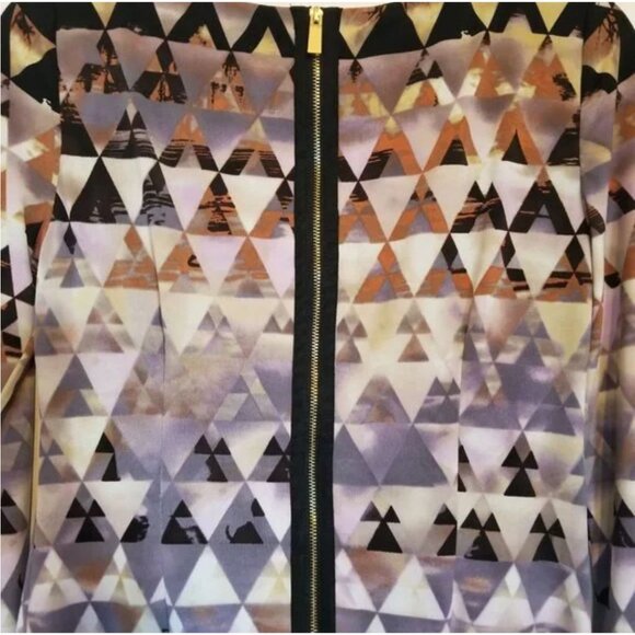 VINCE CAMUTO Multi Geometric Sheath Ponte Dress Woman's Size 10 Excellent very g - Picture 8 of 11